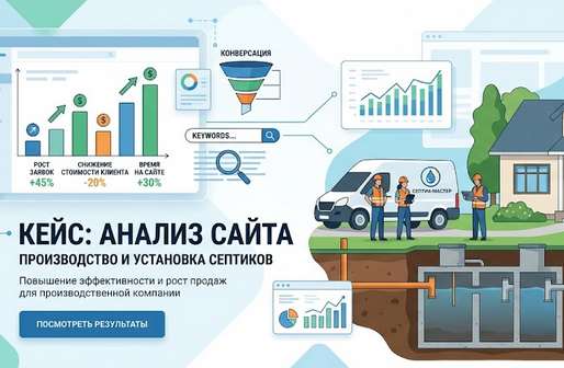 Кейс: Анализ сайта (производство и установка септиков) в Севастополе, Симферополе и Крыму